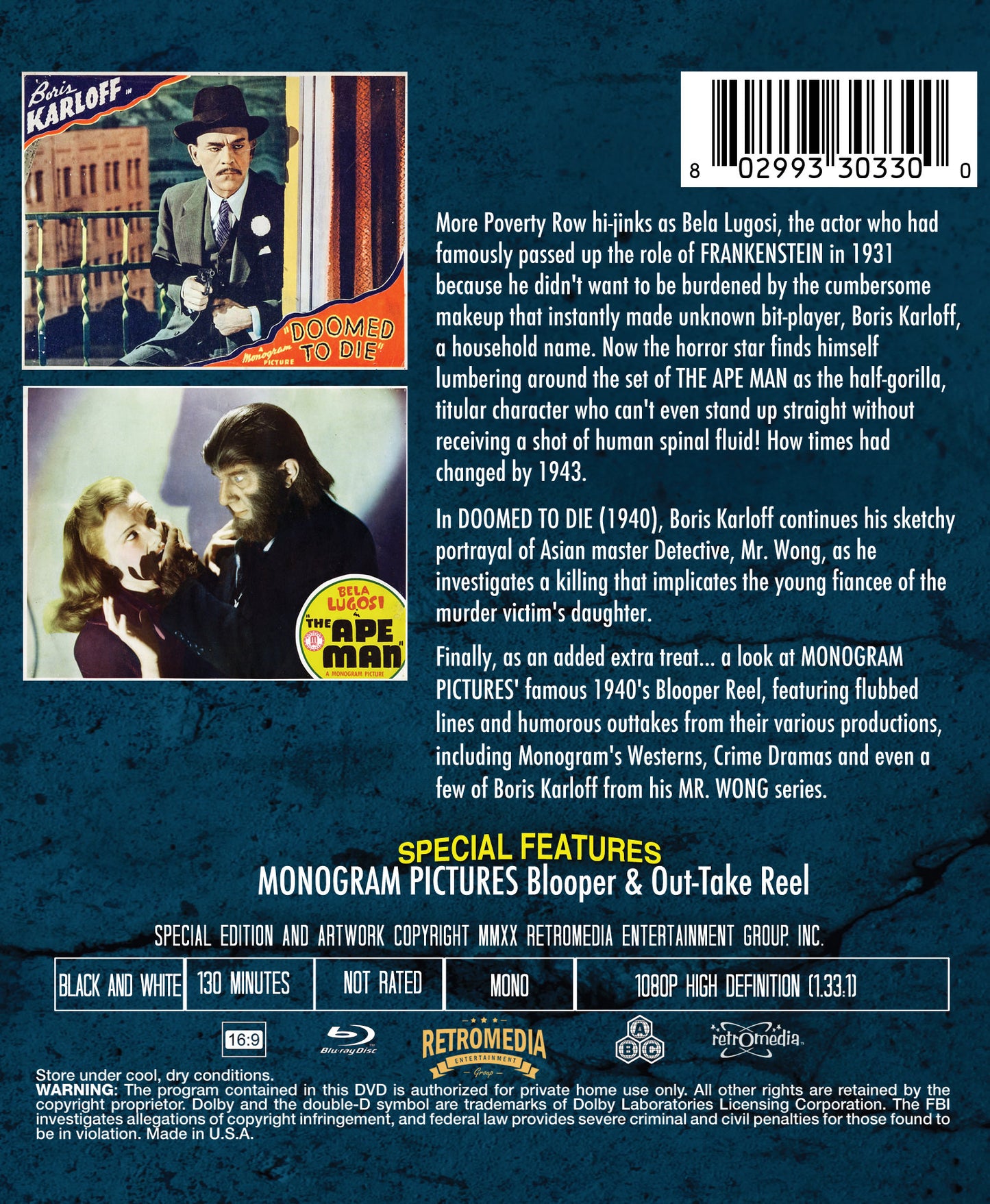 The Ape Man & Doomed to Die (Double Feature)